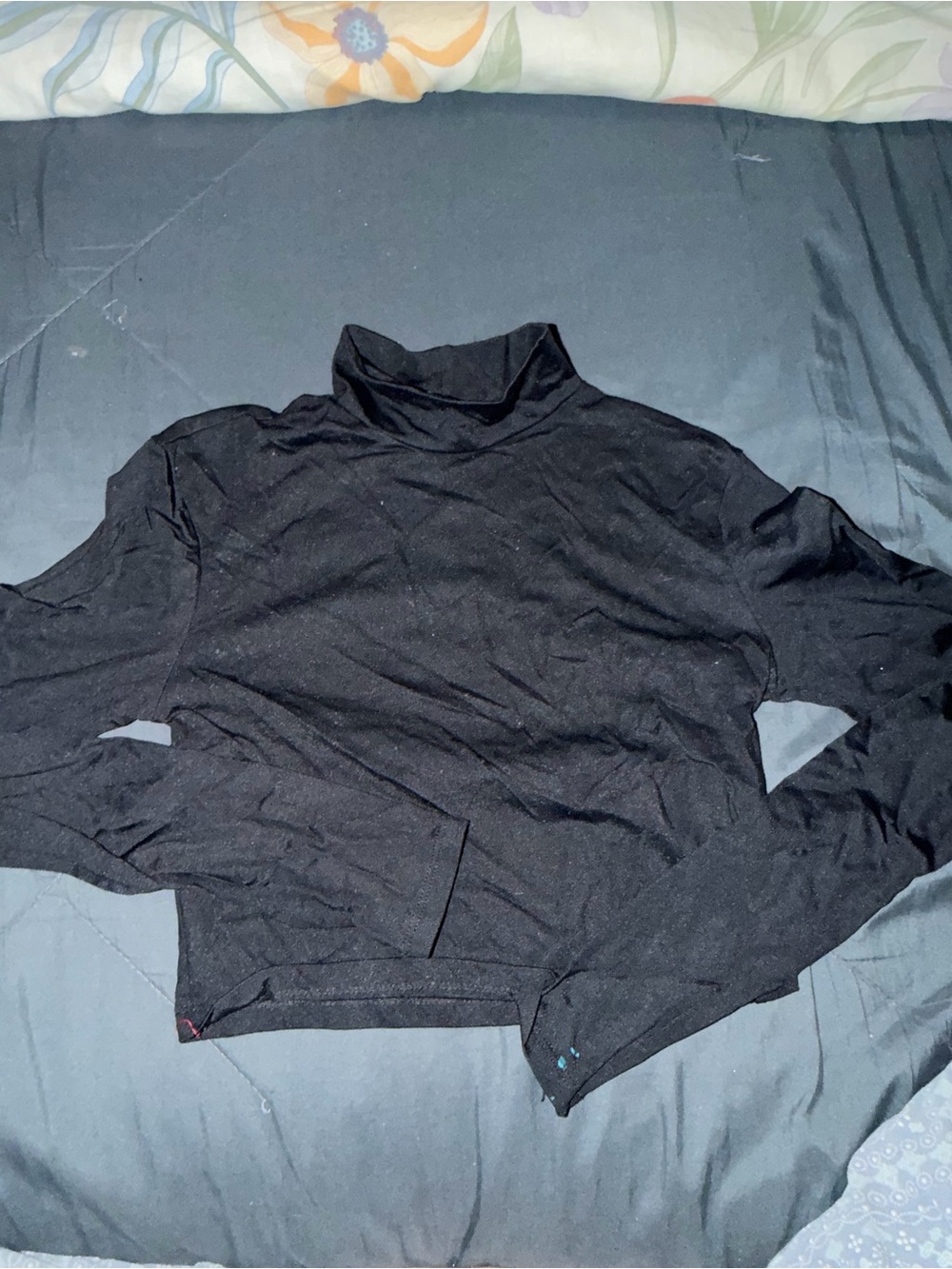 Bershka Black Long-Sleeve Turtleneck Top